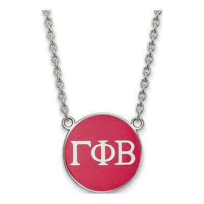 Gamma Phi Beta Sterling Silver Large Enamel Necklace
