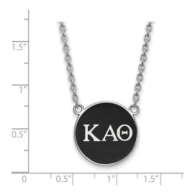 Kappa Alpha Theta Sterling Silver Sorority Greek Letters Large Color Enamel Necklace – view 2