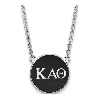 Kappa Alpha Theta Sterling Silver Sorority Greek Letters Large Color Enamel Necklace