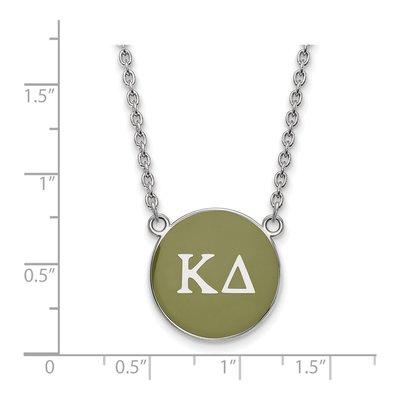 Kappa Delta Sterling Silver Large Enamel Necklace – view 2