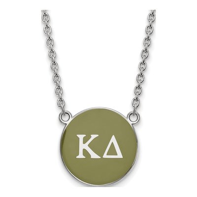 Kappa Delta Sterling Silver Large Enamel Necklace