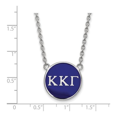 Kappa Kappa Gamma Sterling Silver Sorority Greek Letters Large Color Enamel Necklace – view 2