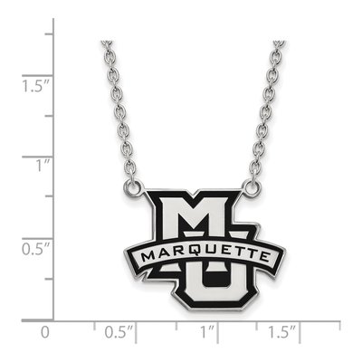 Marquette University Sterling Silver Large Enameled Pendant Necklace – view 2