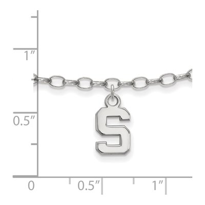 Michigan State University Sterling Silver Extra Small Letter S Anklet – view 2