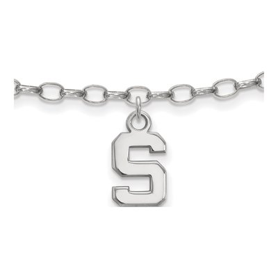 Michigan State University Sterling Silver Extra Small Letter S Anklet