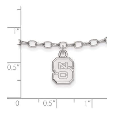 North Carolina State University Sterling Silver Extra Small NC Wolfpack Anklet – view 2