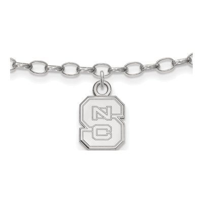 North Carolina State University Sterling Silver Extra Small NC Wolfpack Anklet