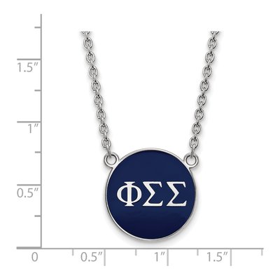 Phi Sigma Sigma Sterling Silver Sorority Greek Letters Large Color Enamel Necklace – view 2