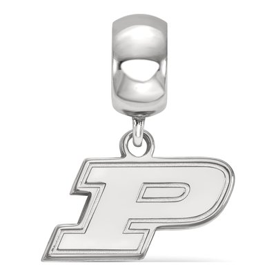 Purdue University Sterling Silver Extra Small Letter P Dangle Bead – view 3