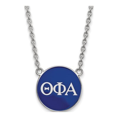 Theta Phi Alpha Sterling Silver Large Sorority Pendant Necklace