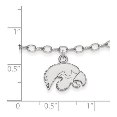 University of Iowa Sterling Silver Extra Small Hawk Anklet – view 2