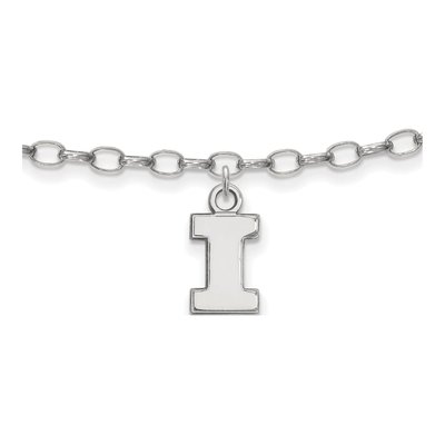 University of Illinois Sterling Silver Extra Small Letter I Anklet