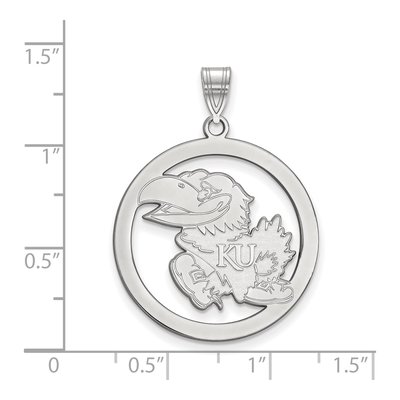 University of Kansas Sterling Silver Large Jayhawk Pendant – view 2