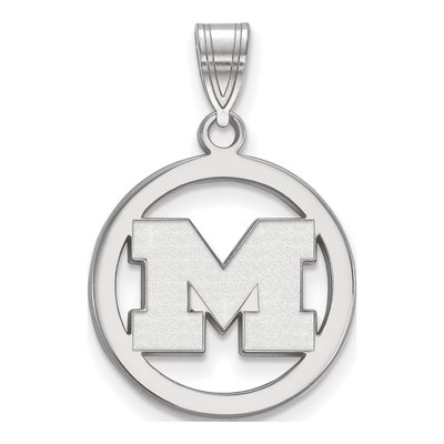 University of Michigan Sterling Silver Medium Letter M Pendant