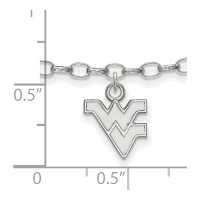 West Virginia University Sterling Silver Extra Small W-V 9-inch Anklet – view 2