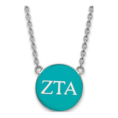 Zeta Tau Alpha Sterling Silver Large Enamel Necklace