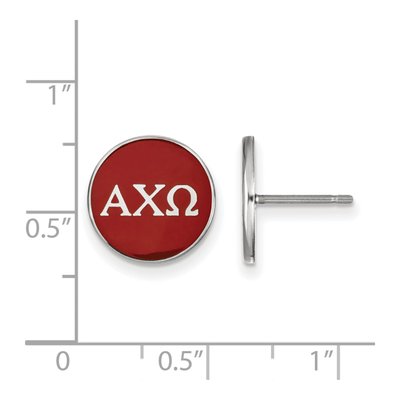 Alpha Chi Omega Sterling Silver Enamel Stud Earrings – view 2
