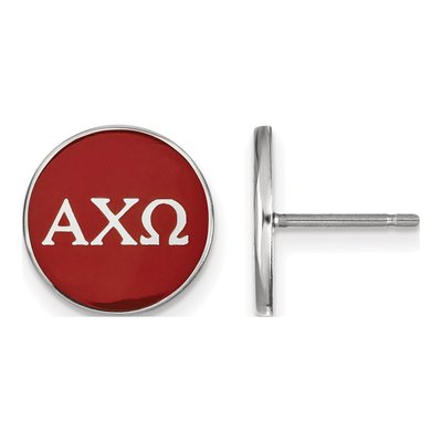 Alpha Chi Omega Sterling Silver Enamel Stud Earrings