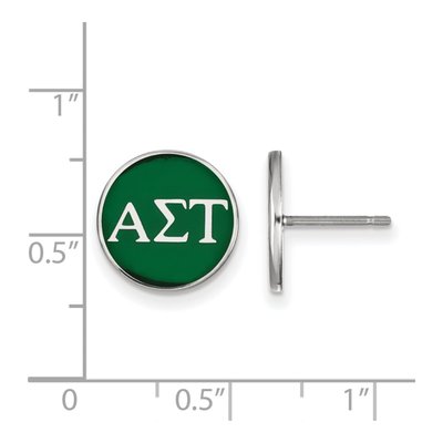 Alpha Sigma Tau Sterling Silver Enamel Stud Earrings – view 2