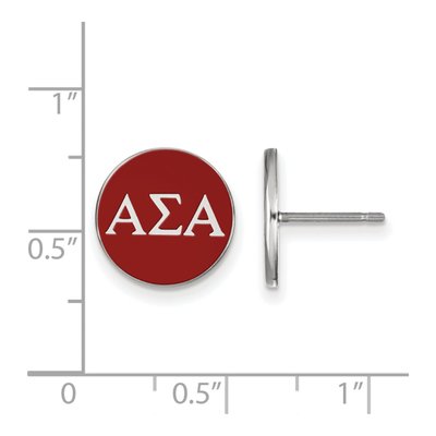 Alpha Sigma Alpha Sterling Silver Enamel Stud Earrings – view 2