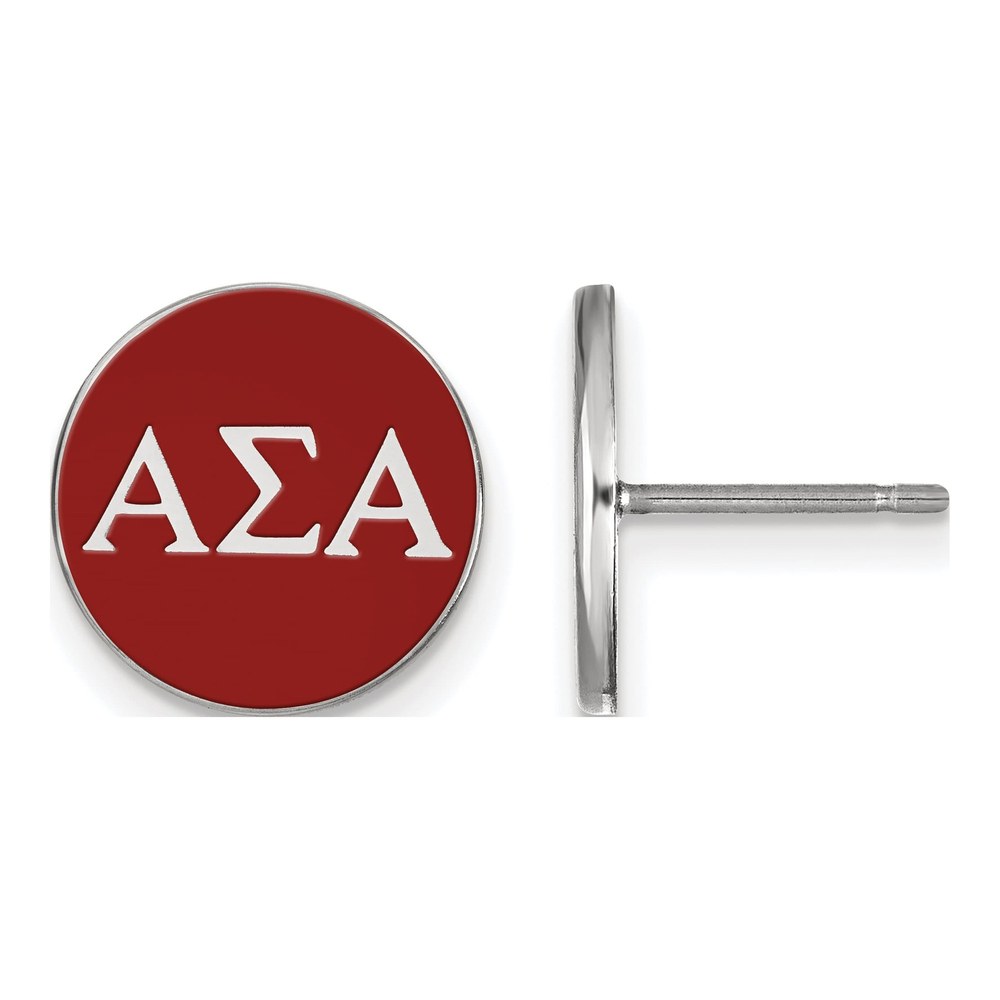 Alpha Sigma Alpha Sterling Silver Enamel Earrings