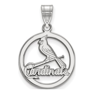 St. Louis Cardinals Sterling Silver Medium Circle Pendant