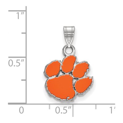 Clemson University Sterling Silver Small Tiger Paw Pendant – view 2