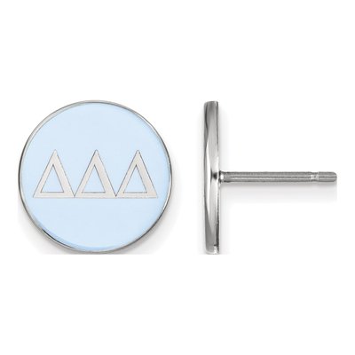 Delta Delta Delta Sterling Silver Sorority Enamel Stud Earrings