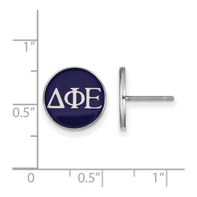 Delta Phi Epsilon Sterling Silver Sorority Greek Letters Color Enamel Stud Earrings – view 2