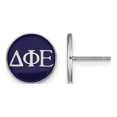 Delta Phi Epsilon Sterling Silver Sorority Greek Letters Color Enamel Stud Earrings