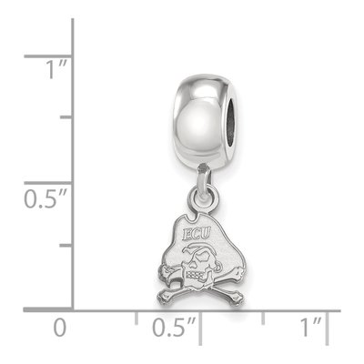 East Carolina University Sterling Silver Extra Small Pirate Dangle Bead – view 3