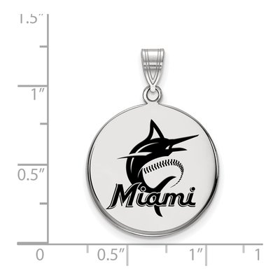 Miami Marlins Sterling Silver Enamel Pendant – view 2