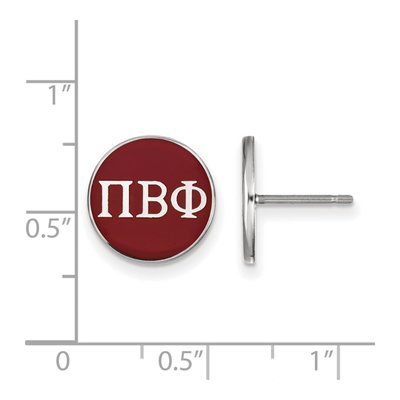 Pi Beta Phi Sterling Silver Enamel Stud Earrings – view 2