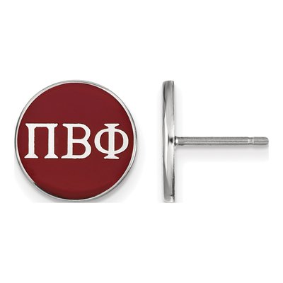 Pi Beta Phi Sterling Silver Enamel Stud Earrings
