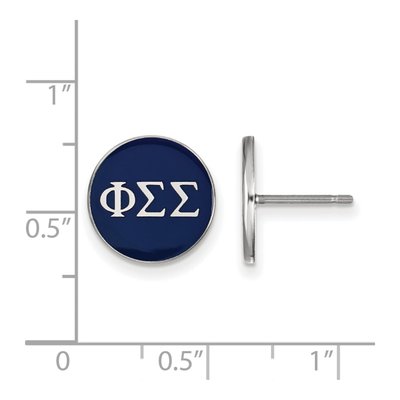 Phi Sigma Sigma Sterling Silver Enamel Stud Earrings – view 2