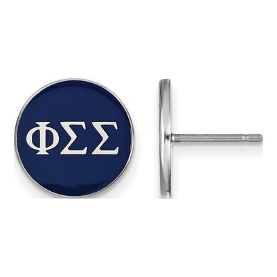 Phi Sigma Sigma Sterling Silver Enamel Stud Earrings