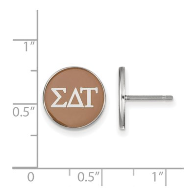 Sigma Delta Tau Sterling Silver Enamel Stud Earrings – view 2