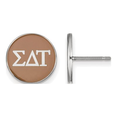 Sigma Delta Tau Sterling Silver Enamel Stud Earrings
