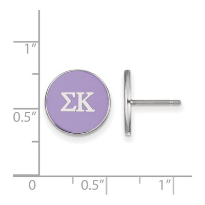 Sigma Kappa Sterling Silver Sorority Enamel Stud Earrings – view 2