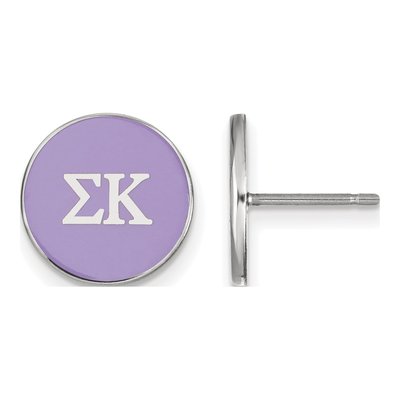 Sigma Kappa Sterling Silver Sorority Enamel Stud Earrings