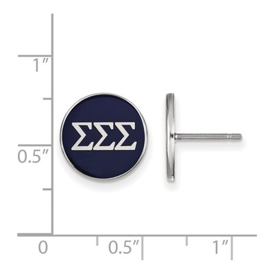 Sigma Sigma Sigma Sterling Silver Tri Stud Earrings – view 2