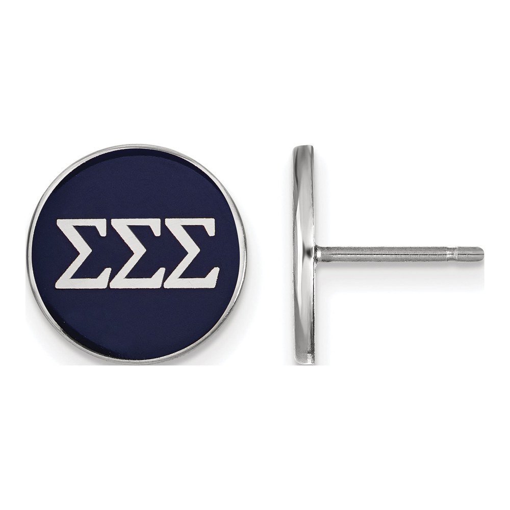 Sigma Sigma Sigma Sterling Silver Tri Stud Earrings