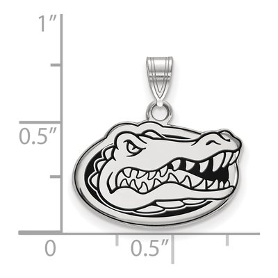 University of Florida Sterling Silver Small Of Gator Enamel Pendant – view 2