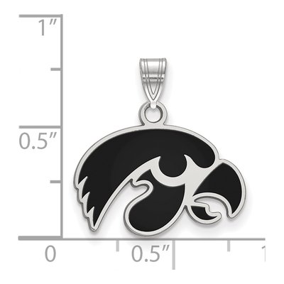University of Iowa Sterling Silver Small Hawk Pendant – view 2