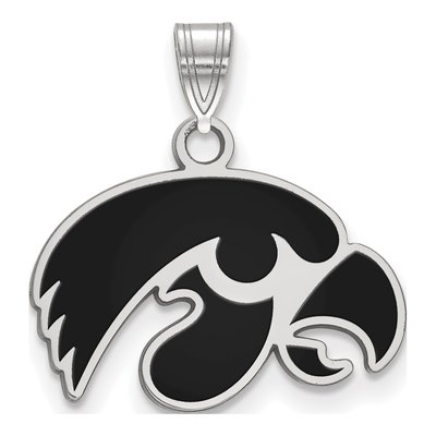 University of Iowa Sterling Silver Small Hawk Pendant