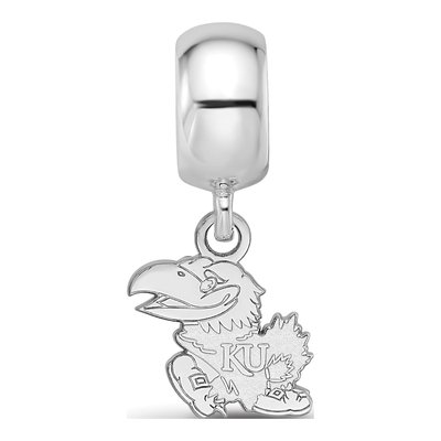 University of Kansas Sterling Silver Extra Small Jayhawk Dangle Bead – view 4