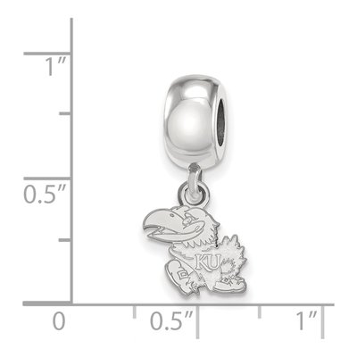 University of Kansas Sterling Silver Extra Small Jayhawk Dangle Bead – view 6