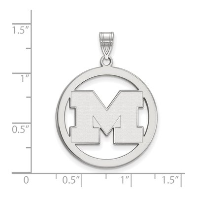 University of Michigan Sterling Silver Extra Large Letter M Pendant – view 2