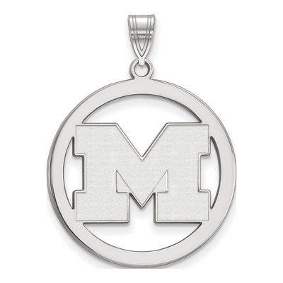 University of Michigan Sterling Silver Extra Large Letter M Pendant