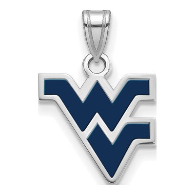 West Virginia University Sterling Silver WVU Small Enamel Pendant